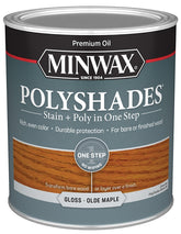 Minwax PolyShades 61430444 Wood Stain and Polyurethane, Gloss, Olde Maple, Liquid, 1 qt, Can